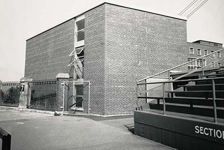 Brick building, similar to the current Women's Building.