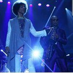Prince (left) with Marcus Anderson, who was the late artist's sideman from 2012-16 and played on his final studio album, "HIT N RUN Phase Two."
