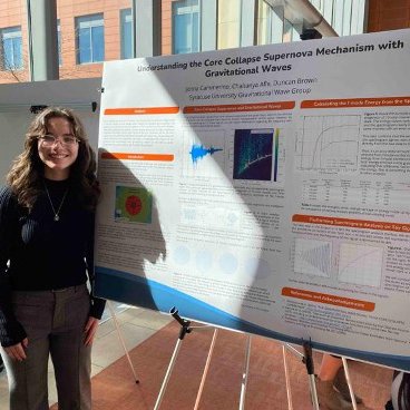 Jenna Cammerino presented her research on gravitational waves as a poster in the afternoon session.