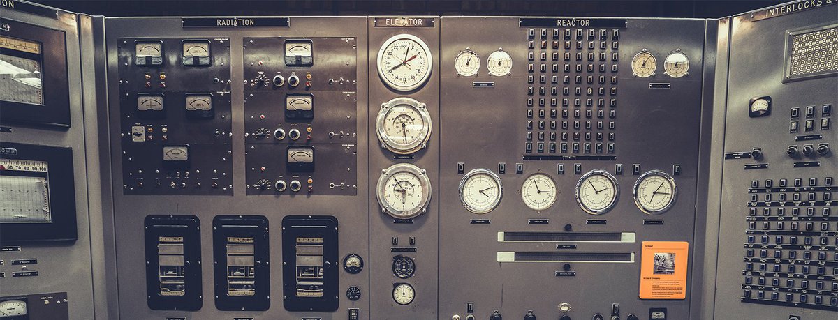 1950s control panel for a reactor.