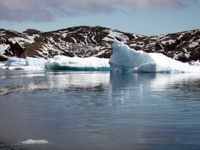 An outcrop on Seymour Island, part of a chain of islands near the Antarctic Peninsula