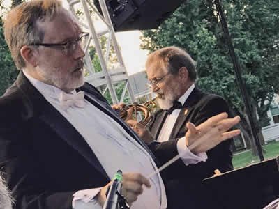 Maestro James T. Spencer and soloist Ralph Dudgeon (Photo by Ginger Dudgeon)